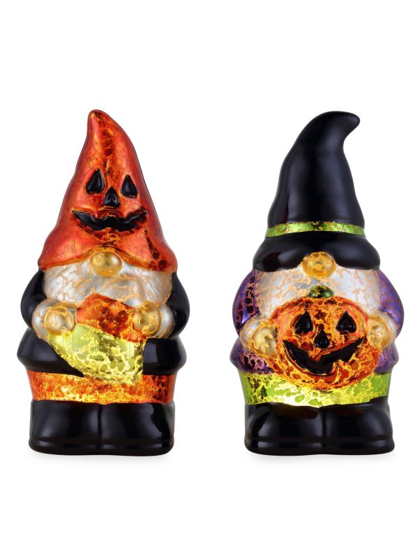 Mr. Christmas 2-Piece Mercury Glass Halloween Gnome Set